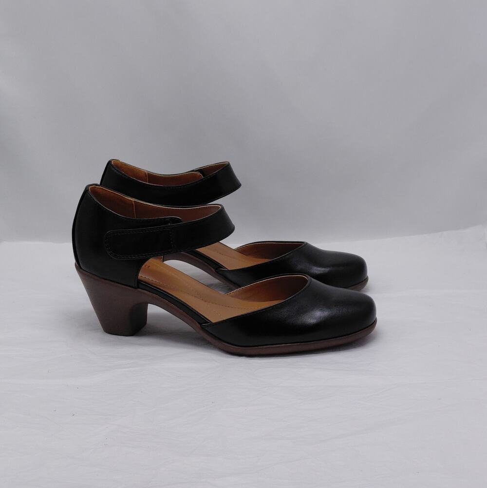 Easy Spirit Women's Mary Jane Shoes Size 9 Black Block Heel Work Office Minimal
